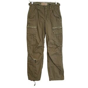 Vintage‎ Y2K Abercrombie Fitch Women Olive Green Cargo Pants Utility Paratrooper
